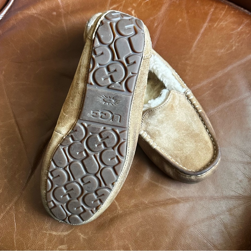 UGG Tan Suede House Slippers - Picture 2 of 5